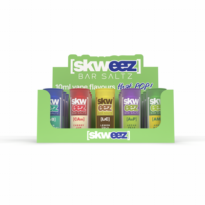 SKWEEZ 5 Flavour Display Stands - Green V1