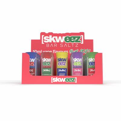 SKWEEZ 5 Flavour Display Stands - Red