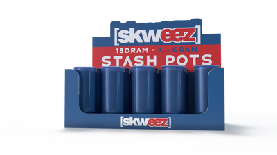 SKWEEZ Smell Proof Plastic Stash Pots: Blue (15 Pack)