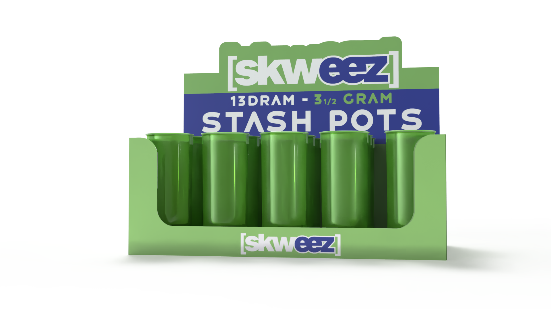 Skweez Smell Proof Plastic Stash Pots Green Default Title