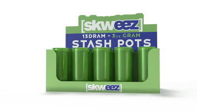 SKWEEZ Smell Proof Plastic Stash Pots: Green (15 Pack)