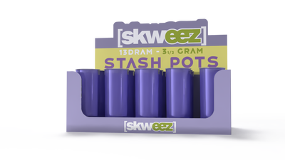 SKWEEZ Smell Proof Plastic Stash Pots: Purple (15 Pack)