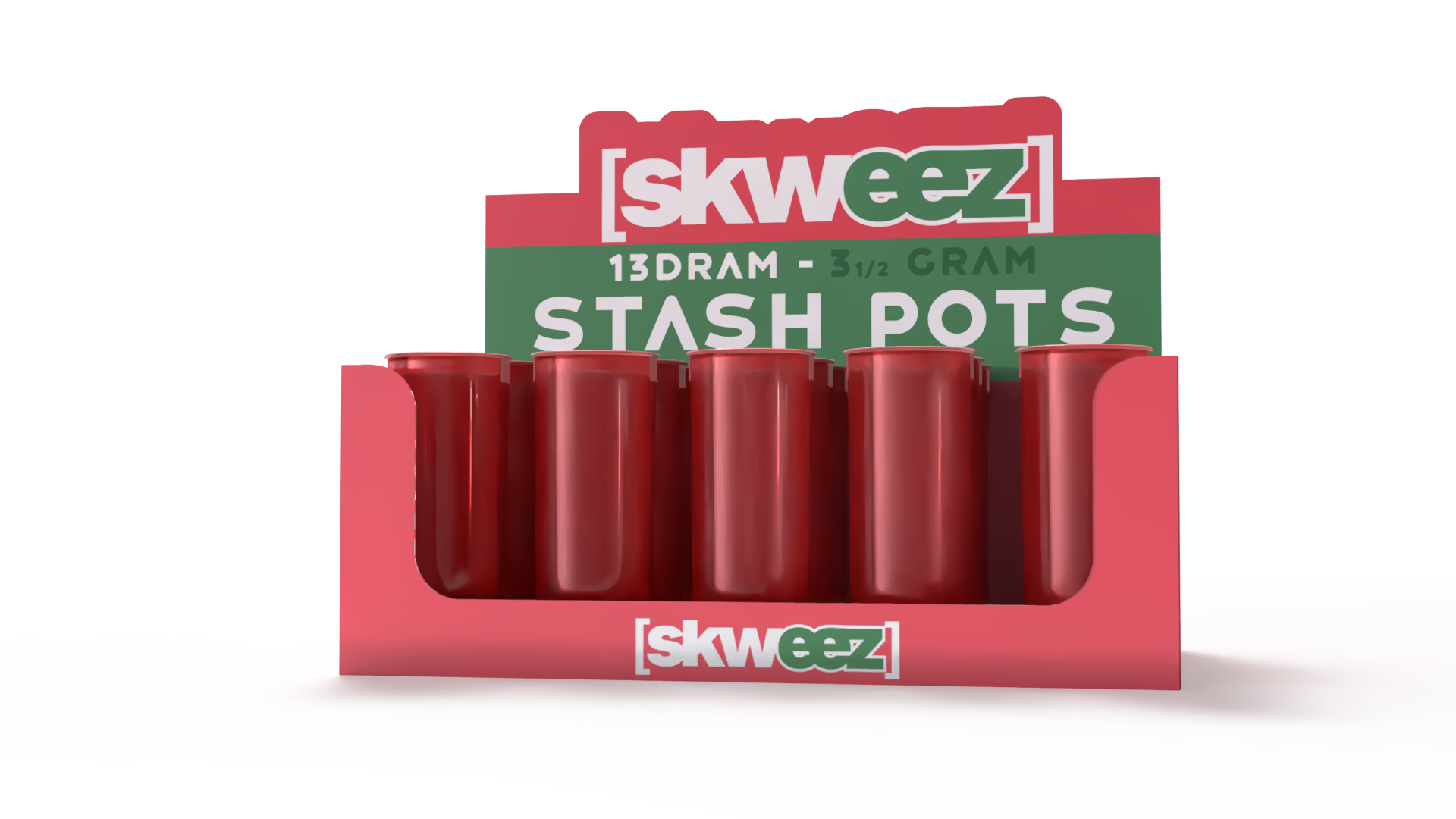 Skweez Smell Proof Plastic Stash Pots Red Default Title