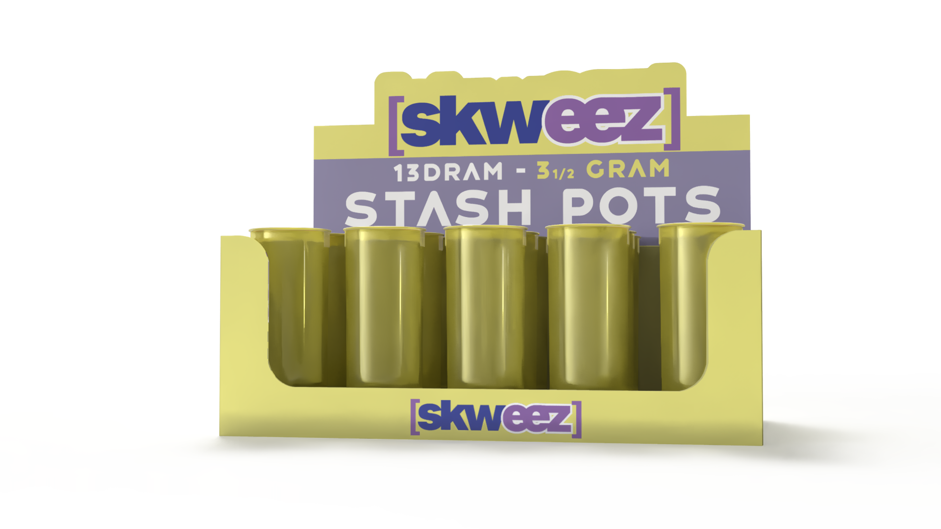 Skweez Smell Proof Plastic Stash Pots Yellow Default Title
