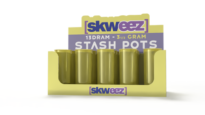 SKWEEZ Smell Proof Plastic Stash Pots: Yellow (15 Pack)