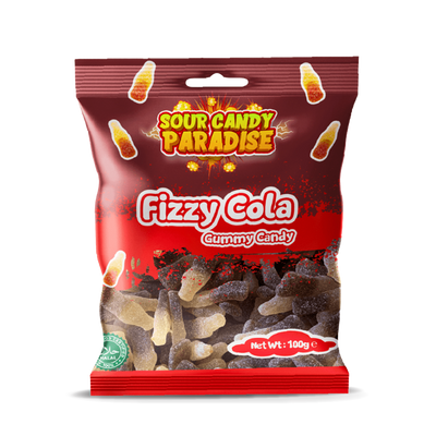 Sour Candy Paradise Gummy Candy: Fizzy Cola - 100g (12 Pack)