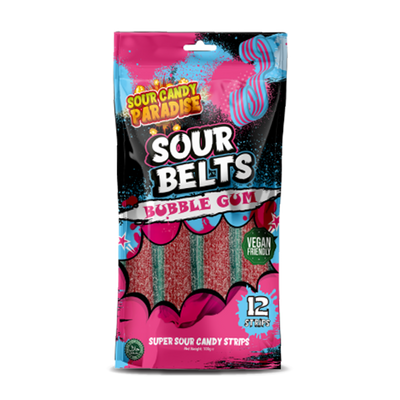 Sour Candy Paradise Sour Belts: Wicked Watermelon - 100g (12 Pack)